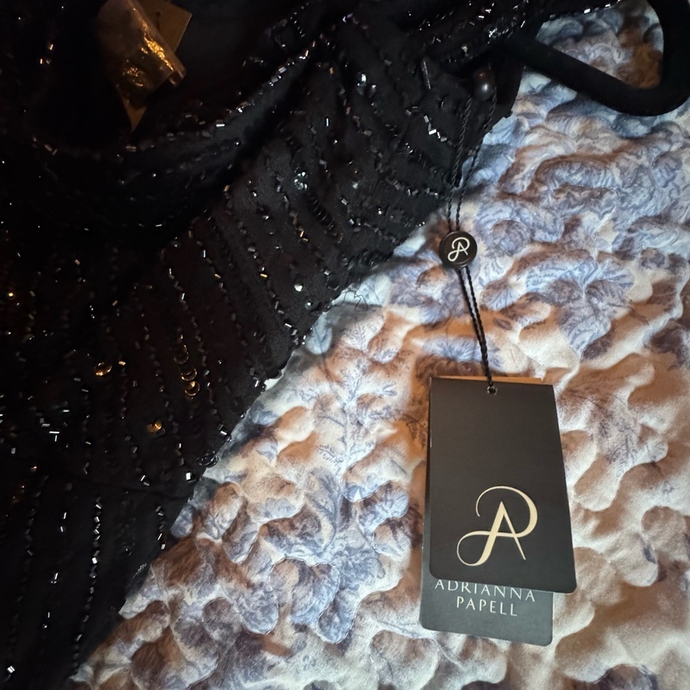 Adrianna Papell Black One-Shoulder Dress - Picture 6 of 12